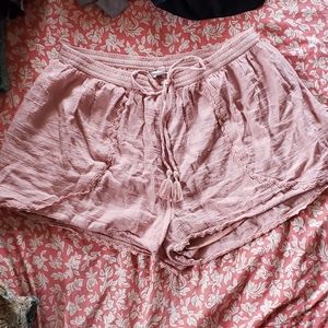 ⭐AEO Flowy Pink Linen Shorts⭐